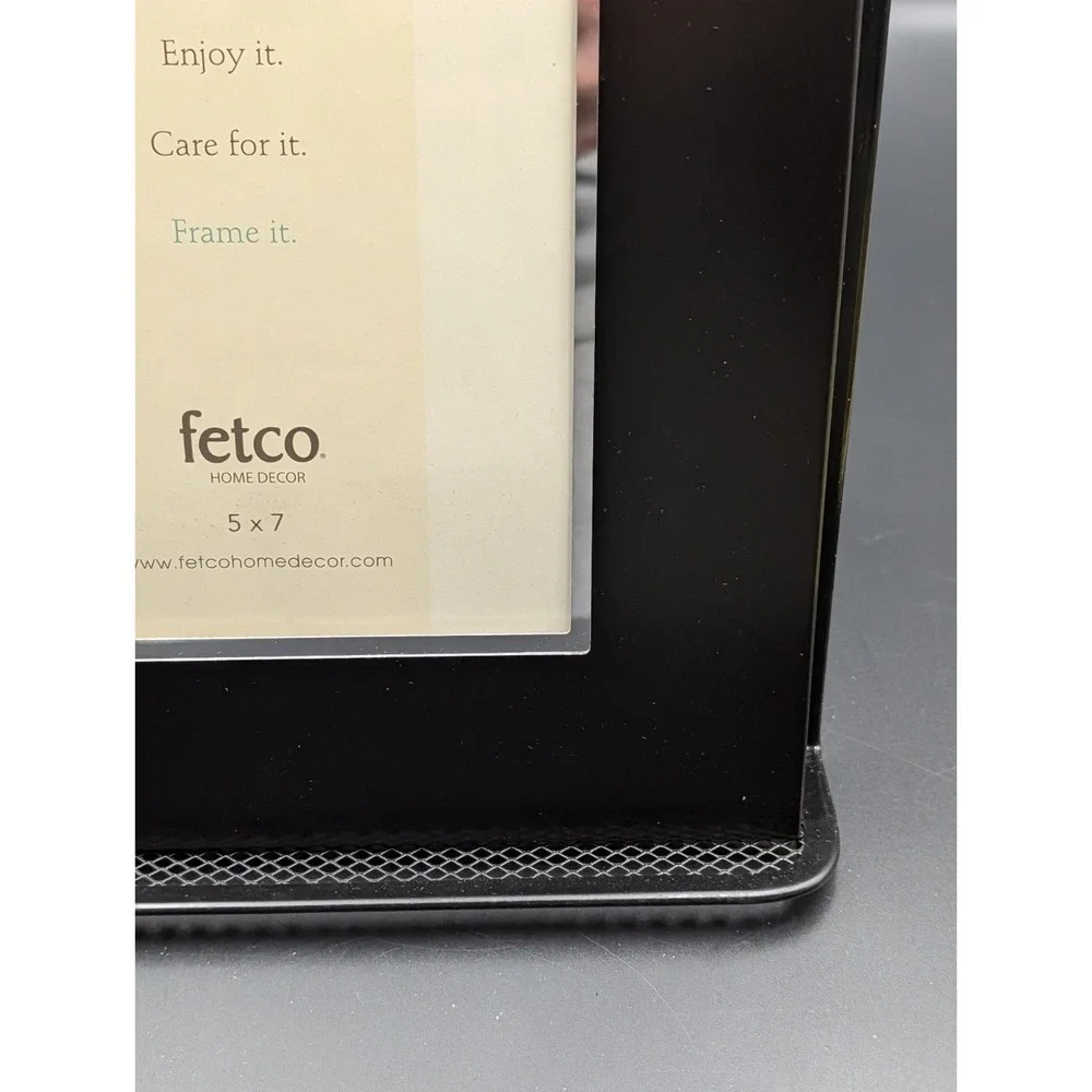 Fetco Home Decor 5 x 7 Picture Frame Black Silver Chrome New Old Stock